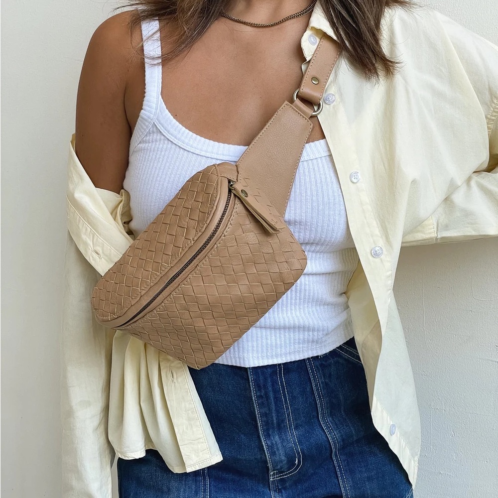 MANDRN Remy Woven Leather Crossbody